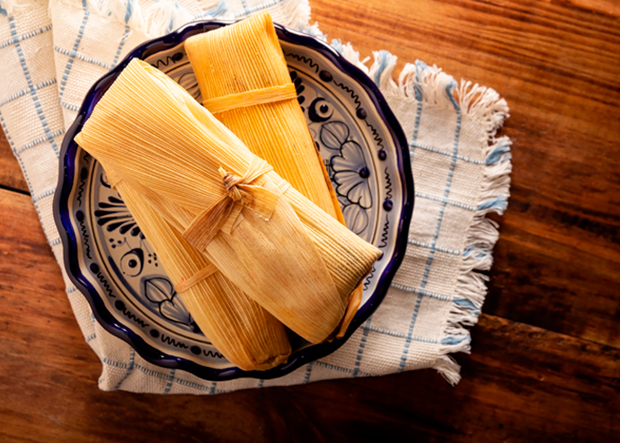 Tamales de camote y frijoles