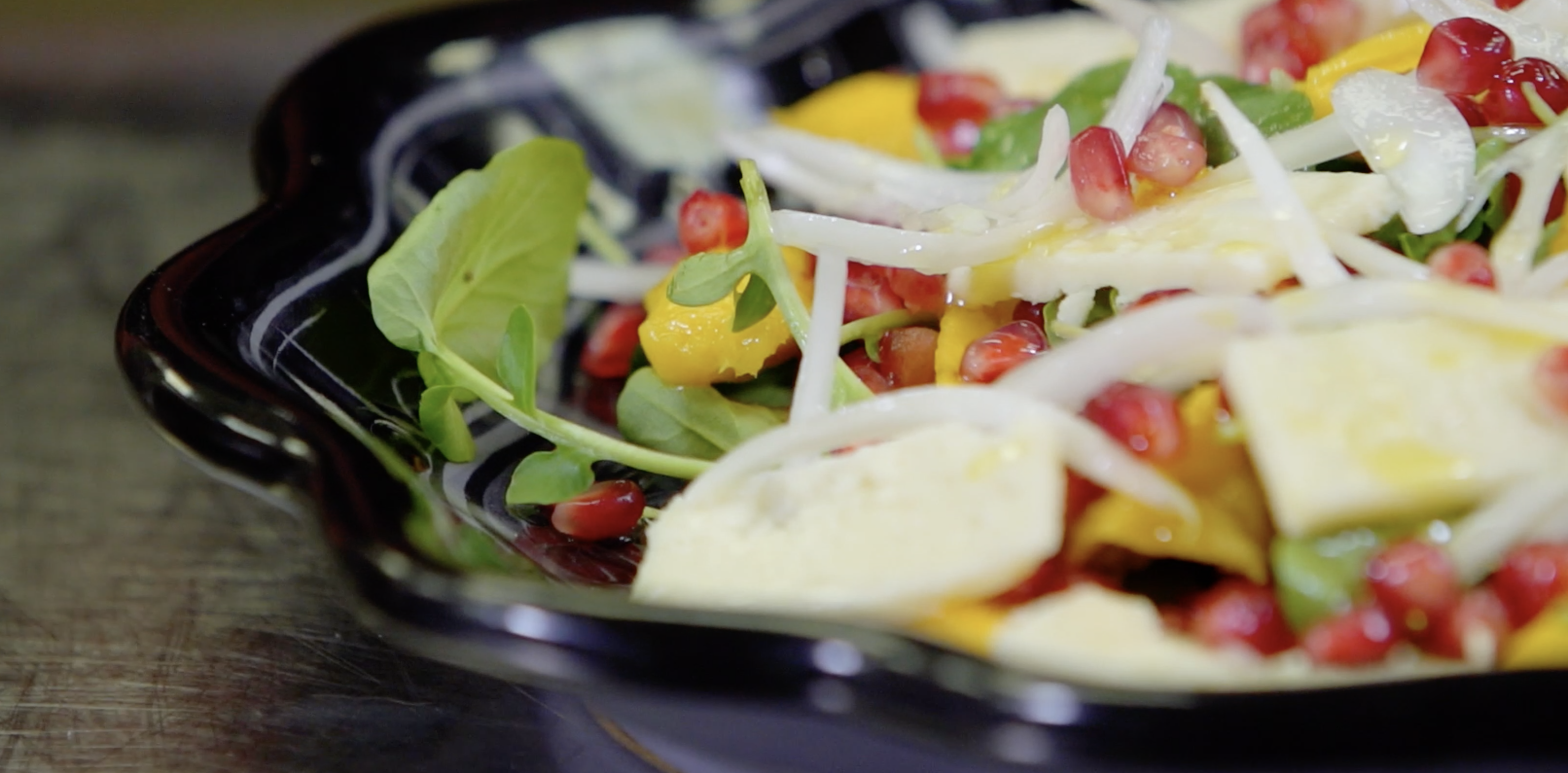 Ensalada de berros con mango