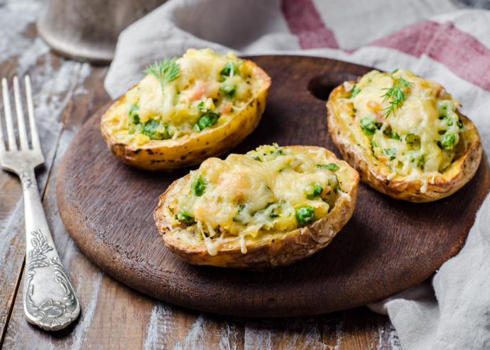 Patatas rellenas de pastor con queso