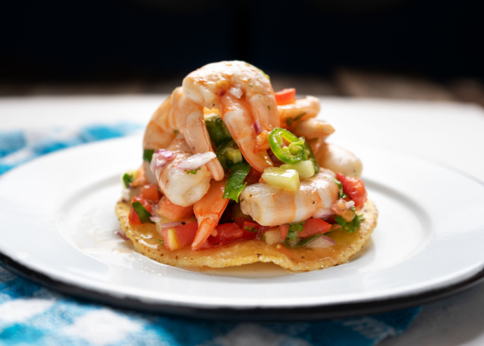 Ceviche con gambas de tamarindo