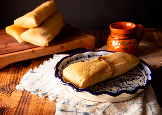 Tamales de flor de calabaza y calabacitas