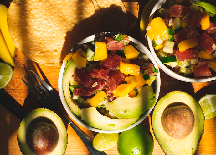 Ceviche de pescado con mango