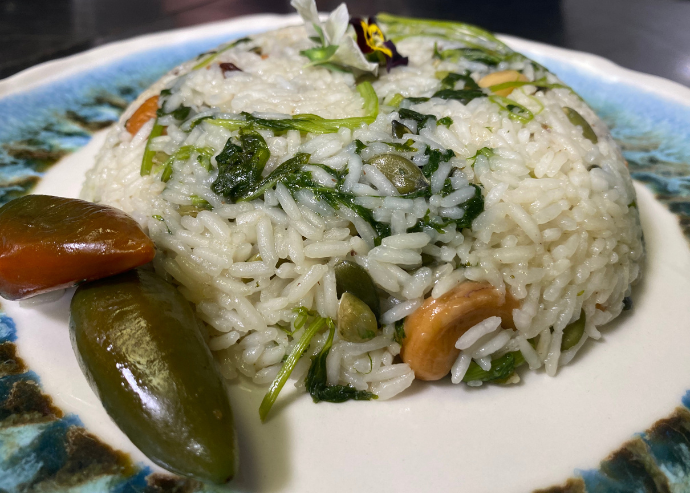 Arroz al cilantro con frutos secos Arroz al cilantro con frutos secos