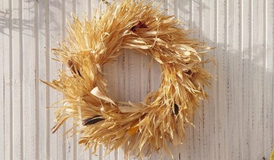 Corona navideña de totomoxtle | Taller Hecho a mano