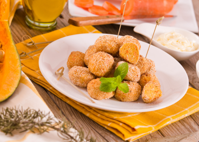 Croquetas de calabaza de Castilla con amaranto 