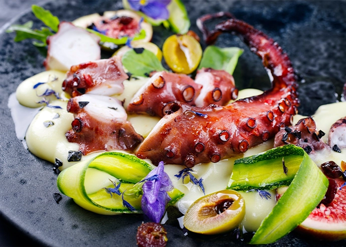 Tacos de pulpo zarandeado