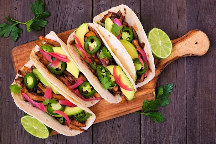 Tacos de tinga de setas