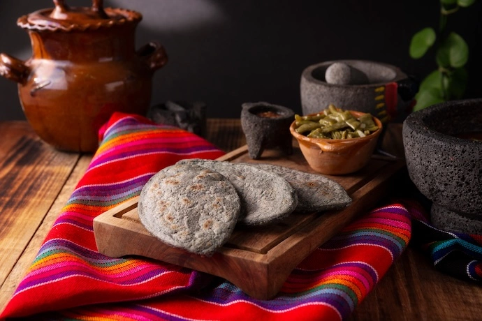 Tlacoyos de requesón con atún fresco