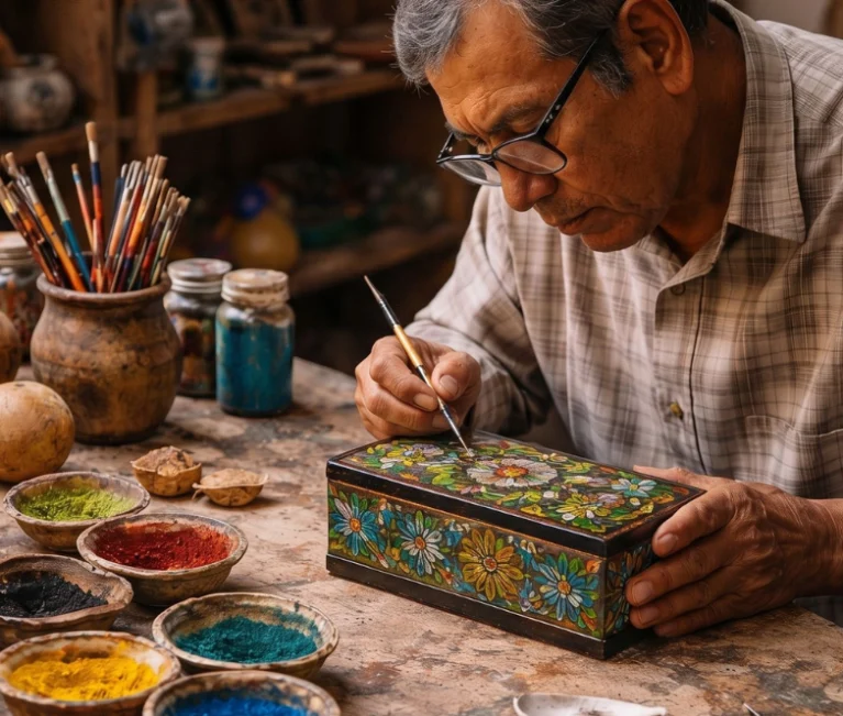 Hecho a mano | Taller de laca mexicana. Cajitas de Olinalá